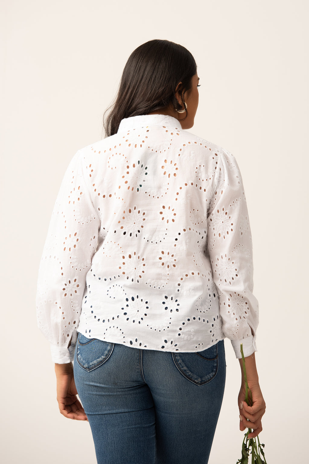 T122 | Long Puff Sleeve Cutlon Top