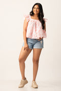T091 | Frill Detailed Bustier Top