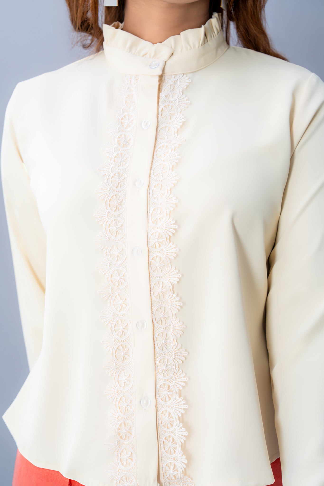 S132 | Lila Lace Detailed Shirt