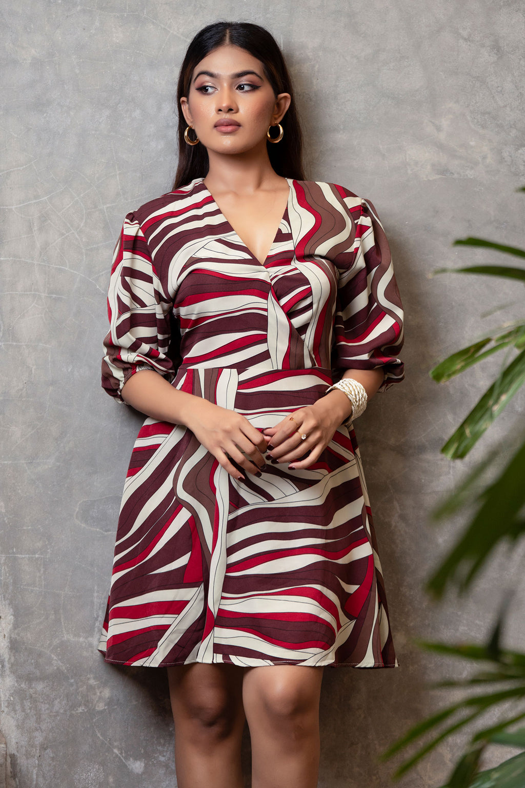 D063 | Front Knot Midi Dress