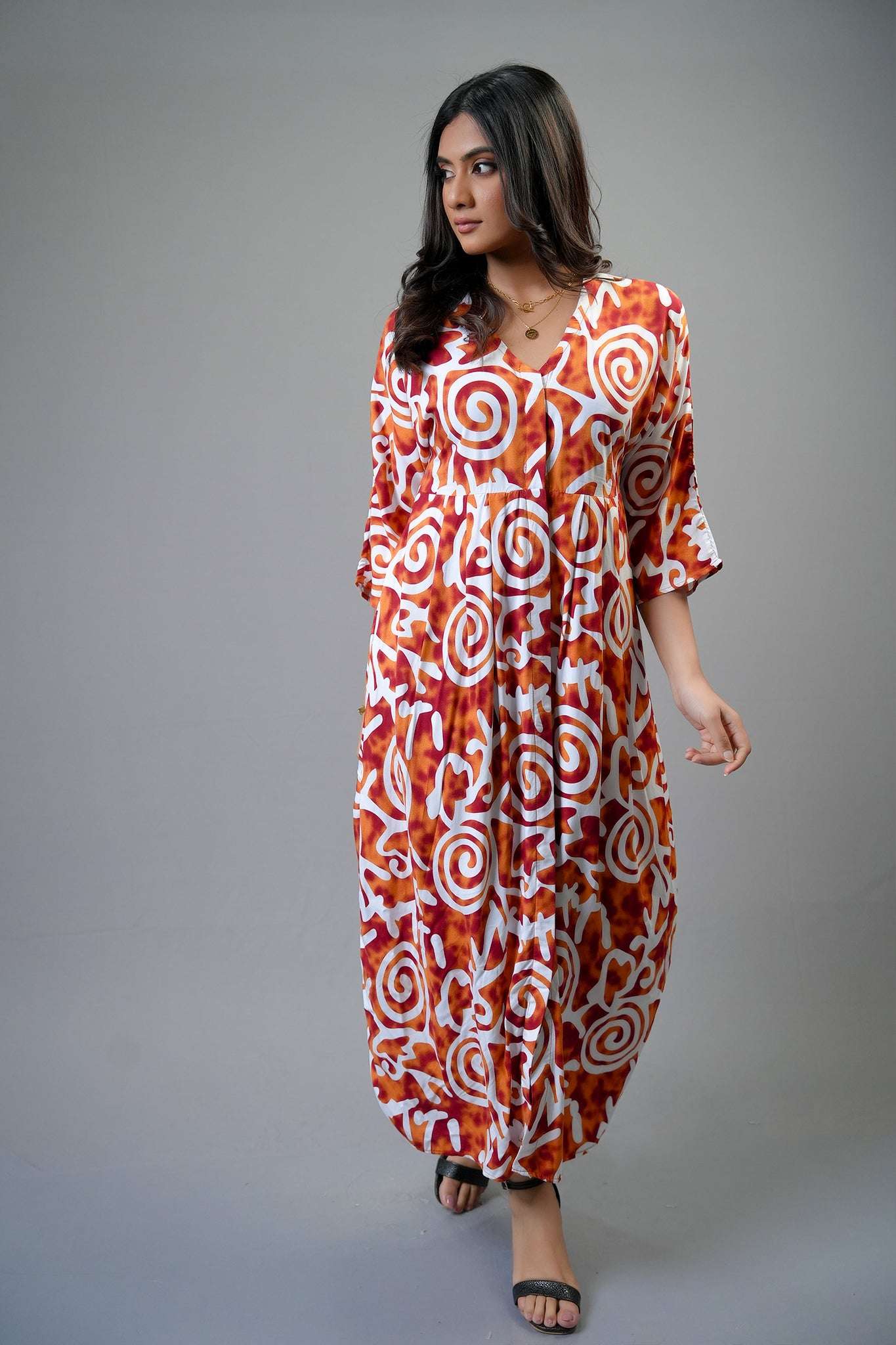 D154 l V Neck Maxi Dress