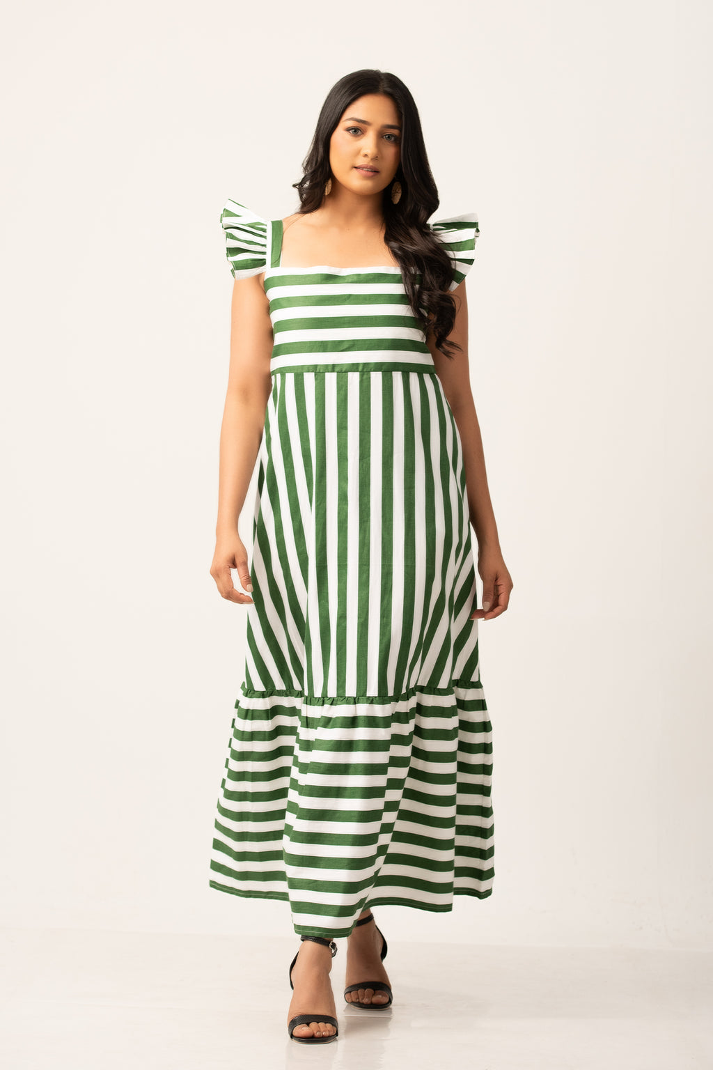 D109 | Frill Detailed Bustier Maxi Dress