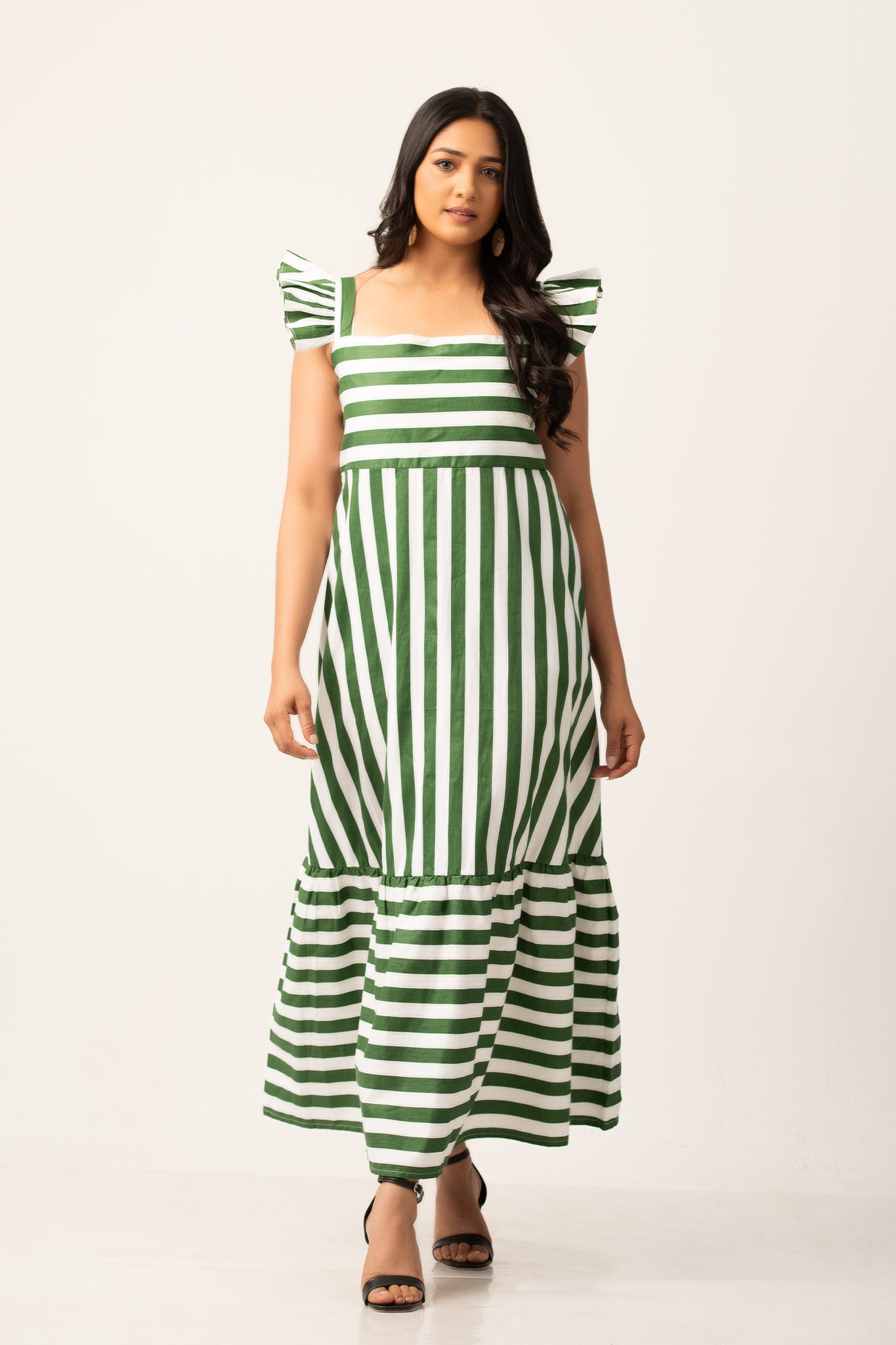 D109 | Frill Detailed Bustier Maxi Dress