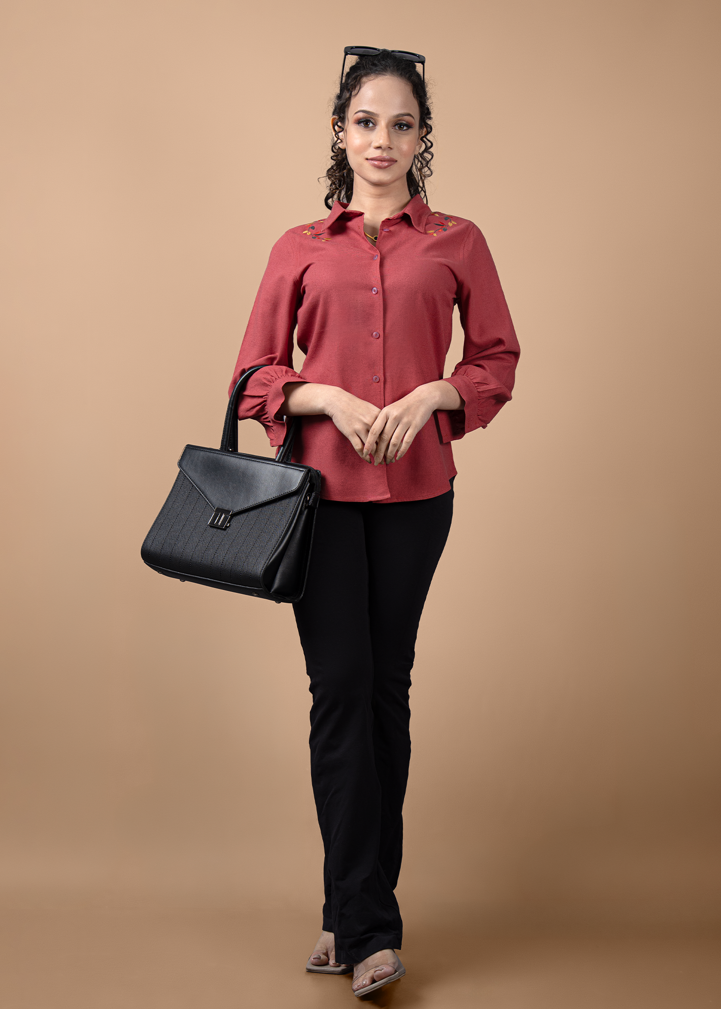 S025 | Front Emb Linen Shirt