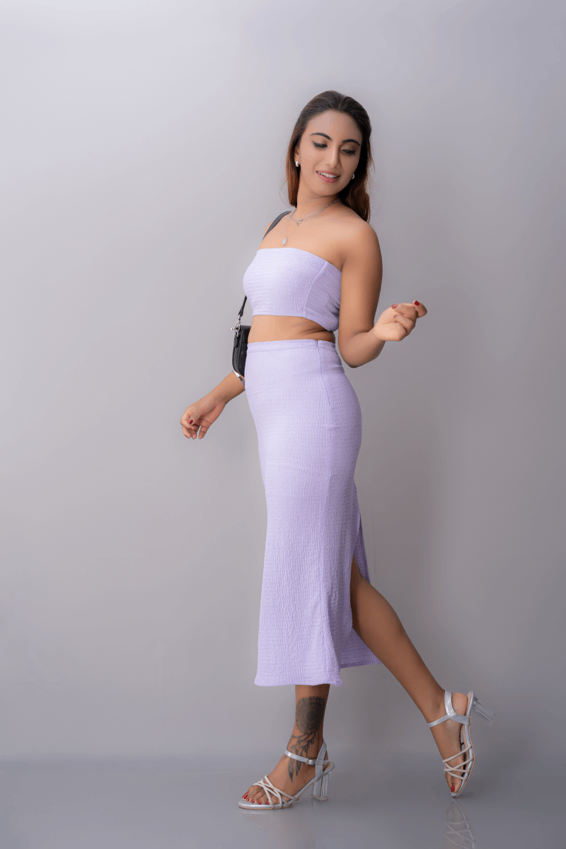 SK240 | Bubble Slit Skirt