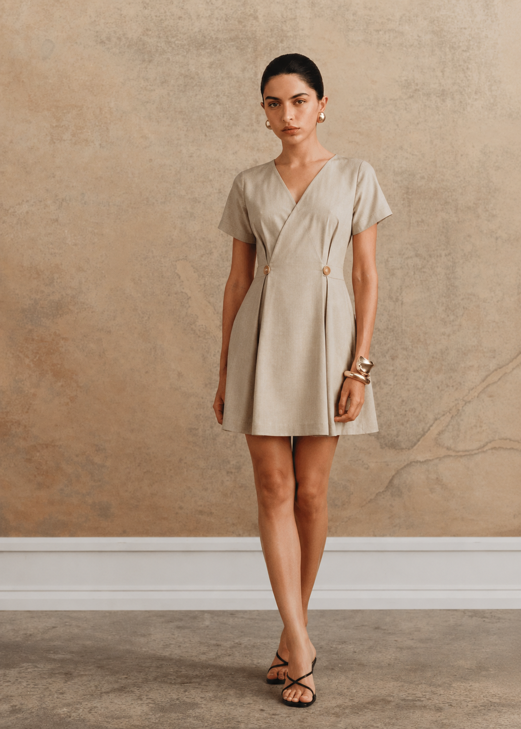 D037 | Pleated Delight Mini Dress