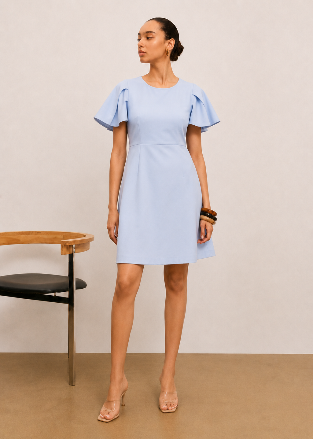 D126 | Balloon Sleeve Midi Dress