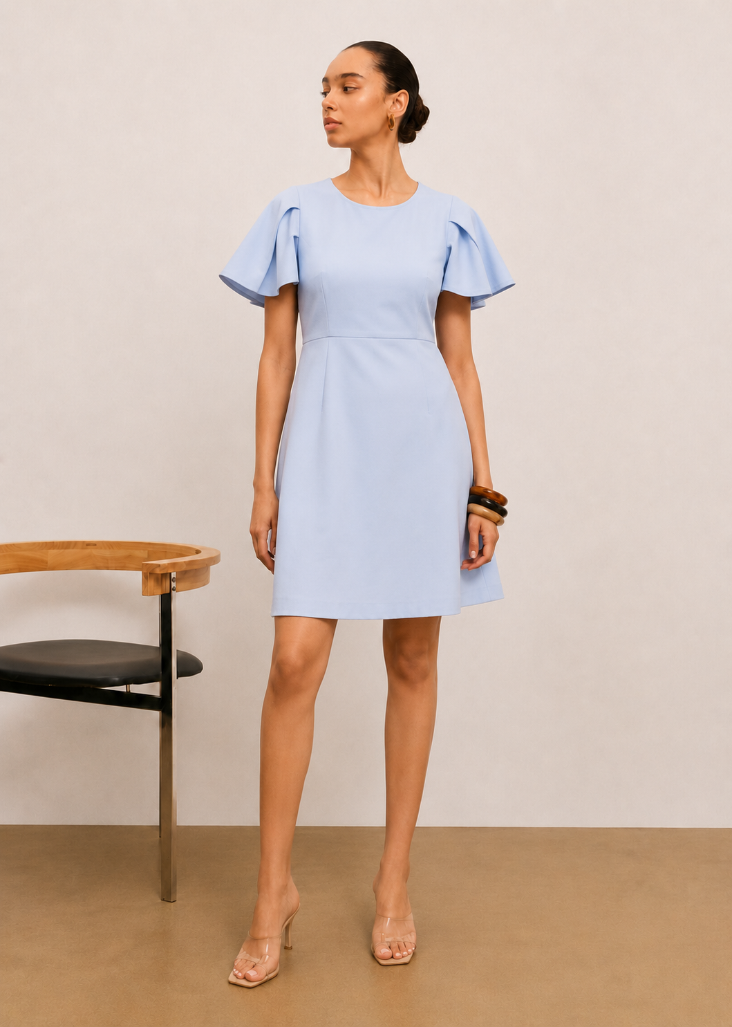 D126 | Balloon Sleeve Midi Dress