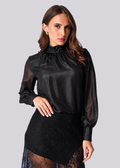 T071 | High Neck Gathered Top