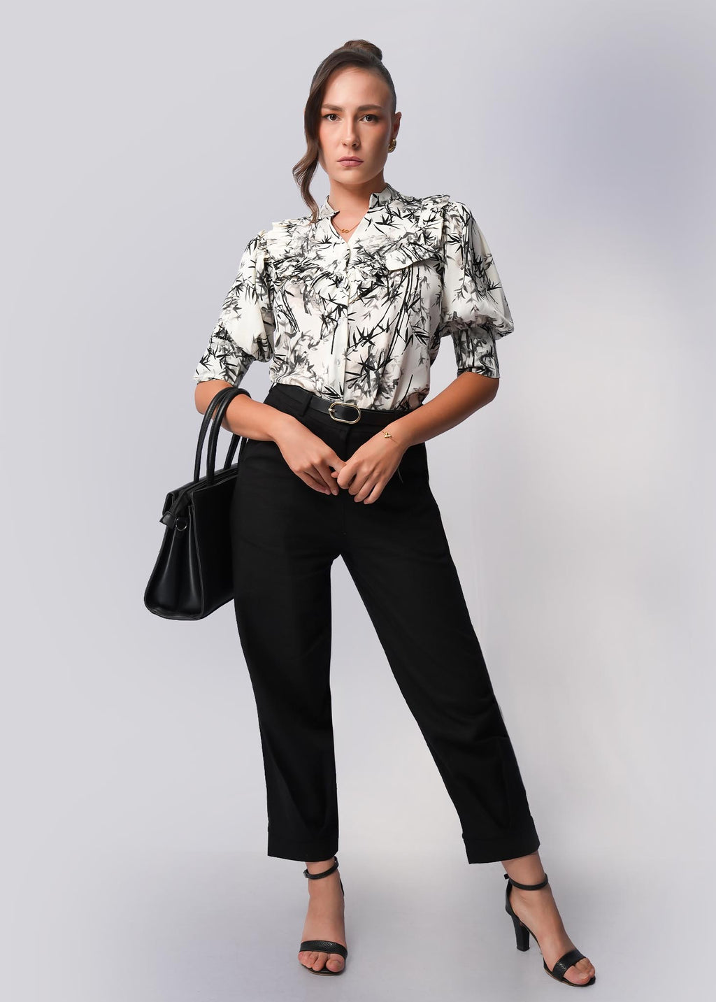 S111 | Front Gather Puff Sleeve Shirt