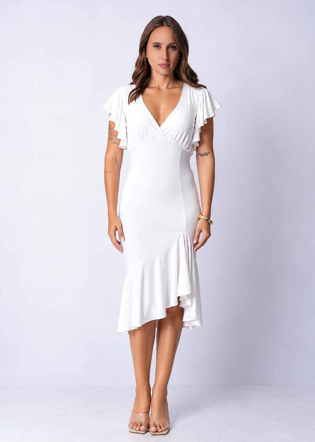 Ruffled Hem Dress Kirsche Main