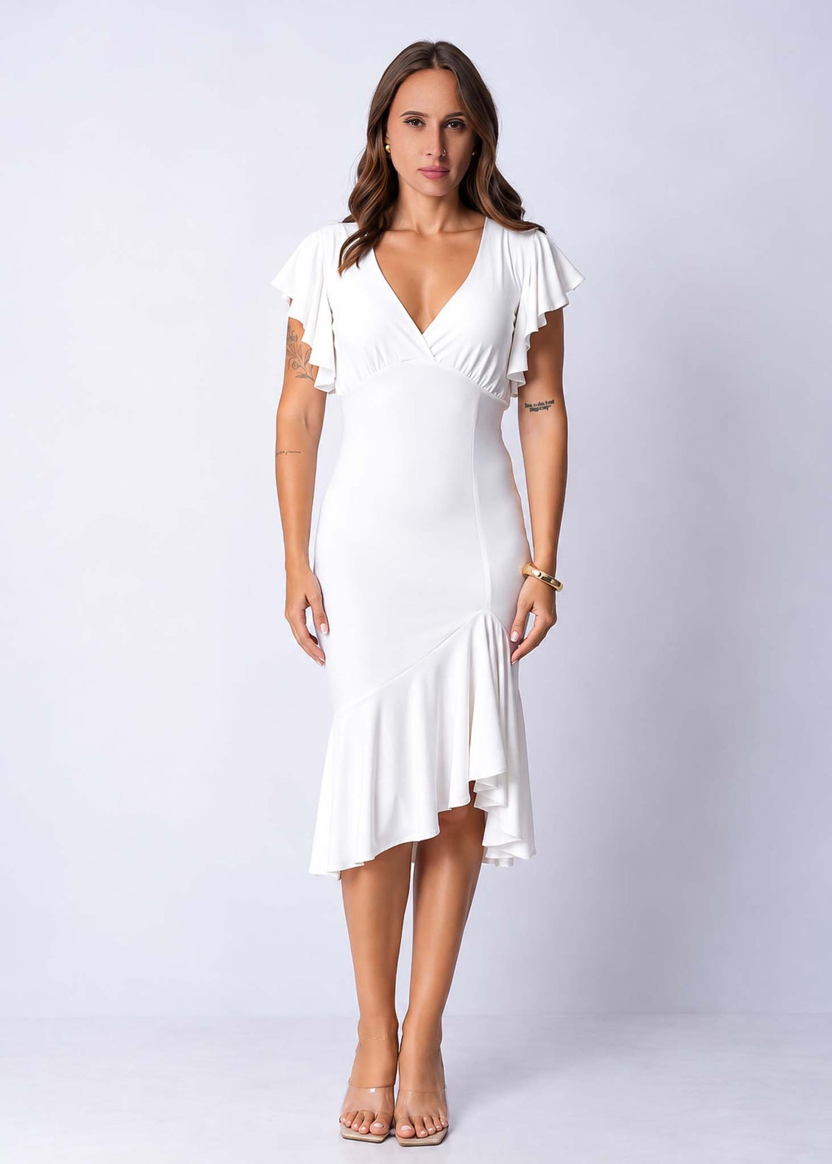 Ruffled Hem Dress Kirsche Main