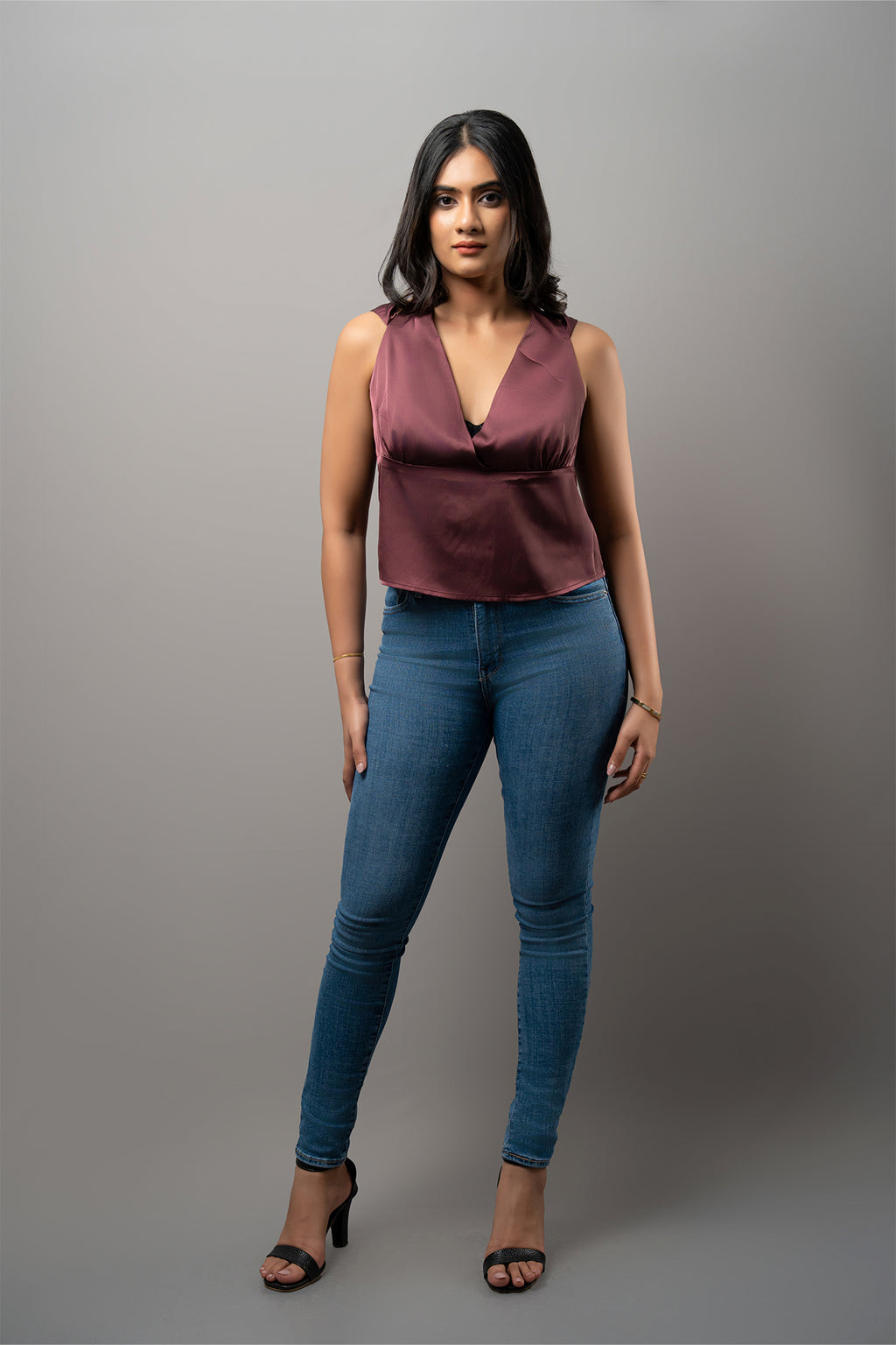 T221 | Halter Sateen Top