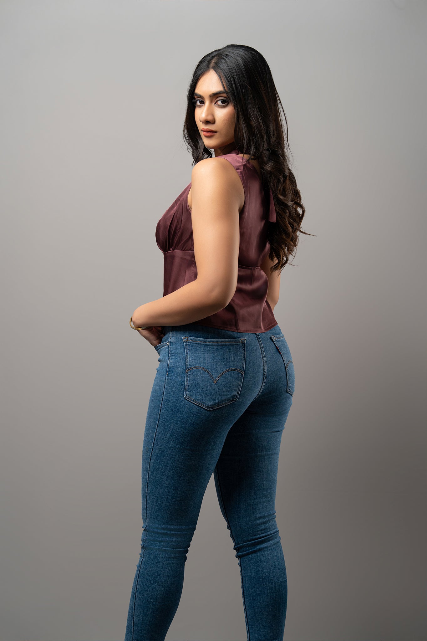 T221 | Halter Sateen Top