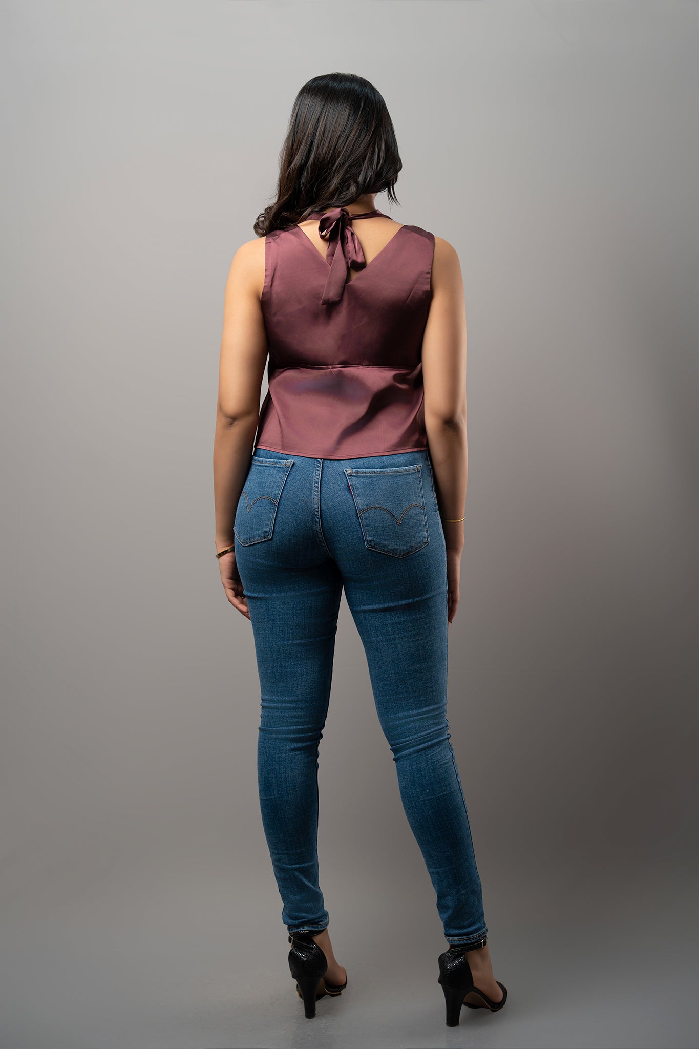 T221 | Halter Sateen Top