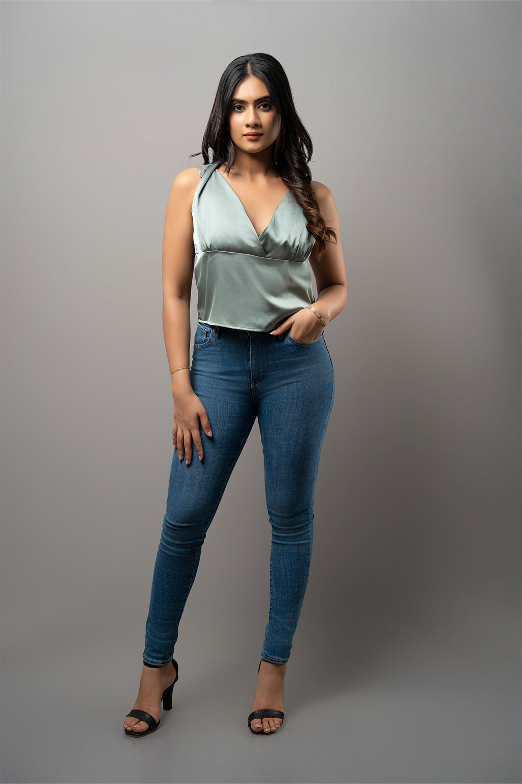 T221 | Halter Sateen Top