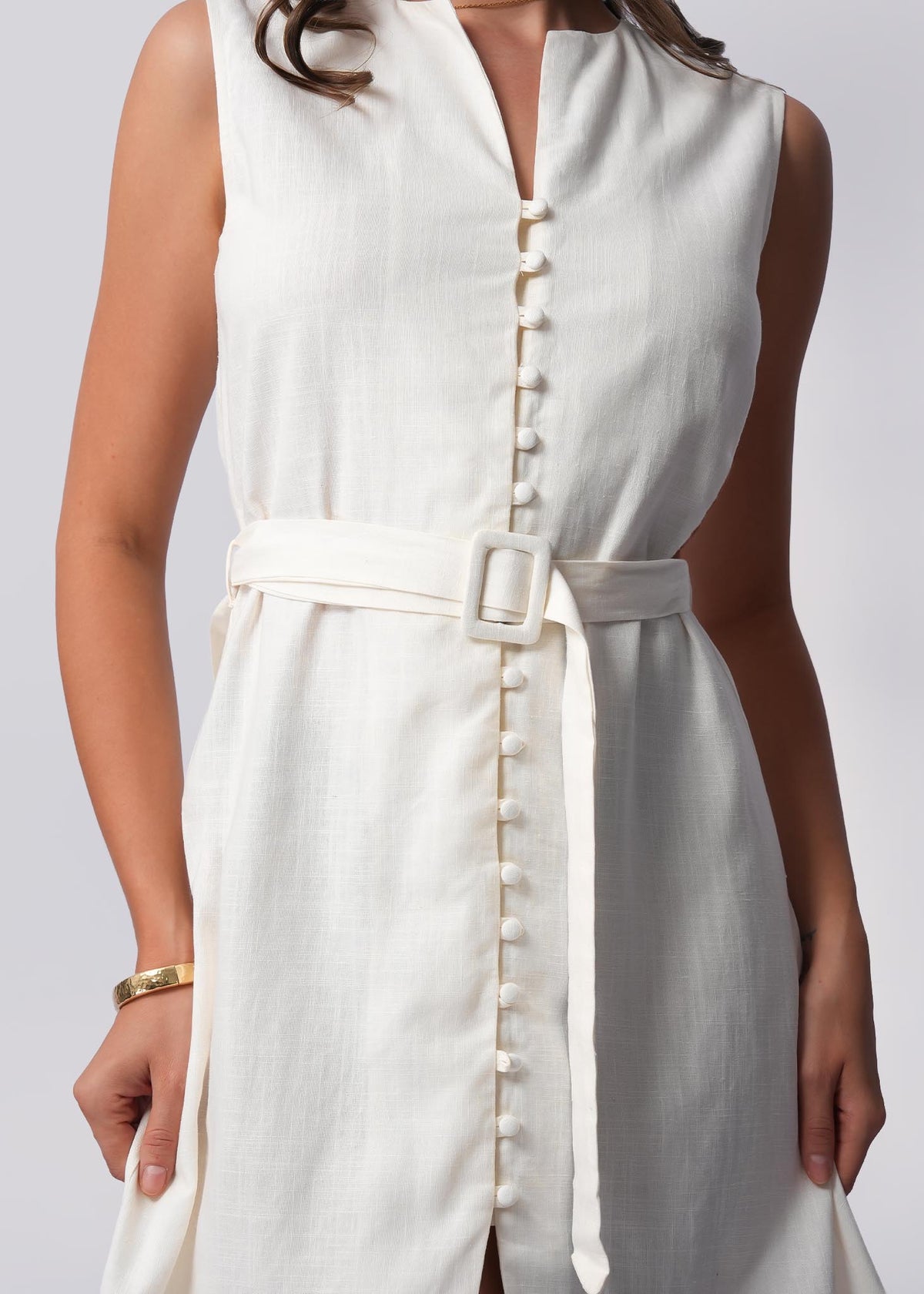D038 | Belt Detailed Maxi Dress