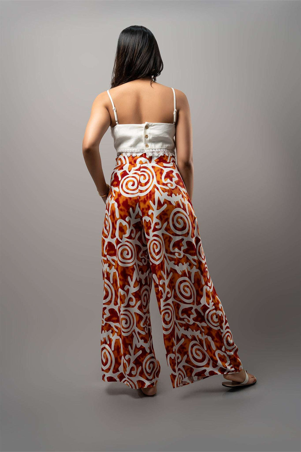 P208 l Printed Wide Leg Pant
