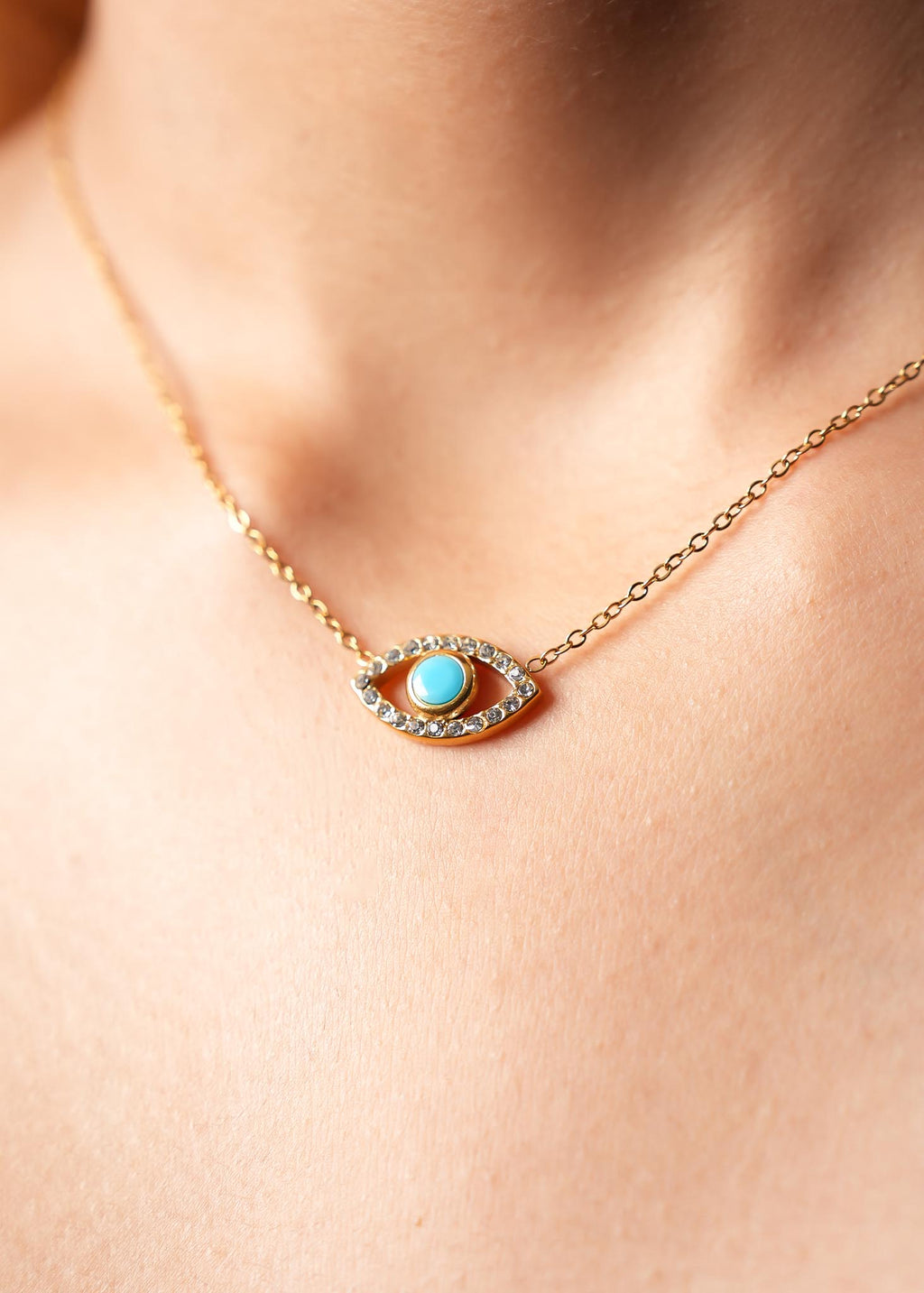 NC0131 | Studded Eye Necklace