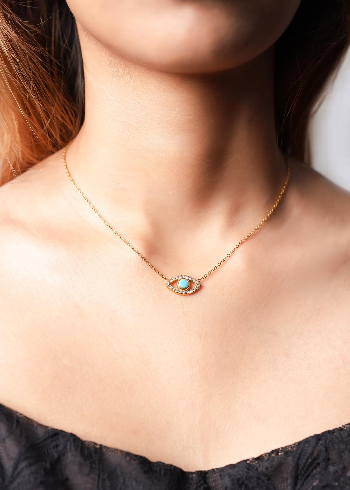 NC0131 | Studded Eye Necklace
