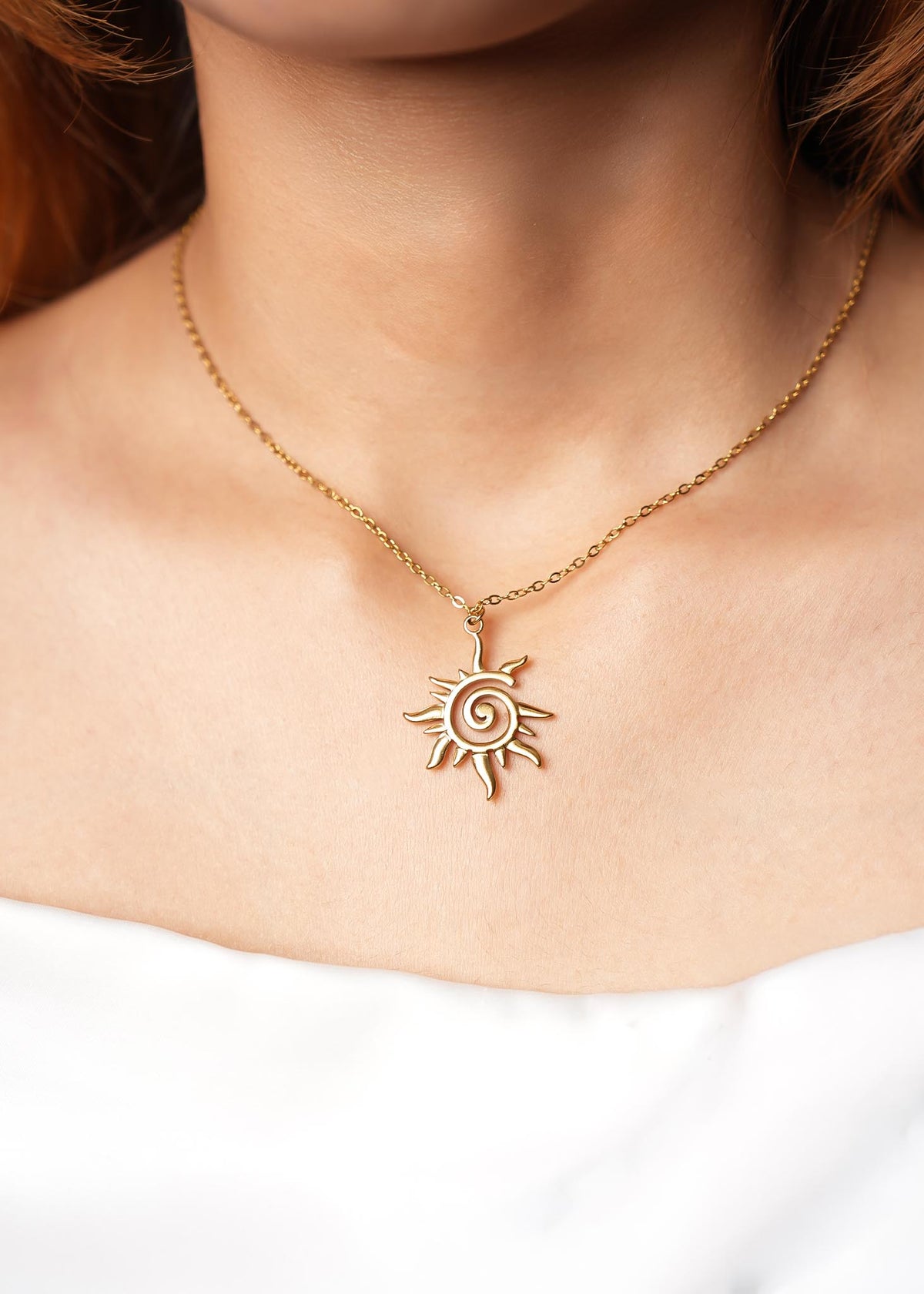 NC0142 | Swirl Sun Necklace