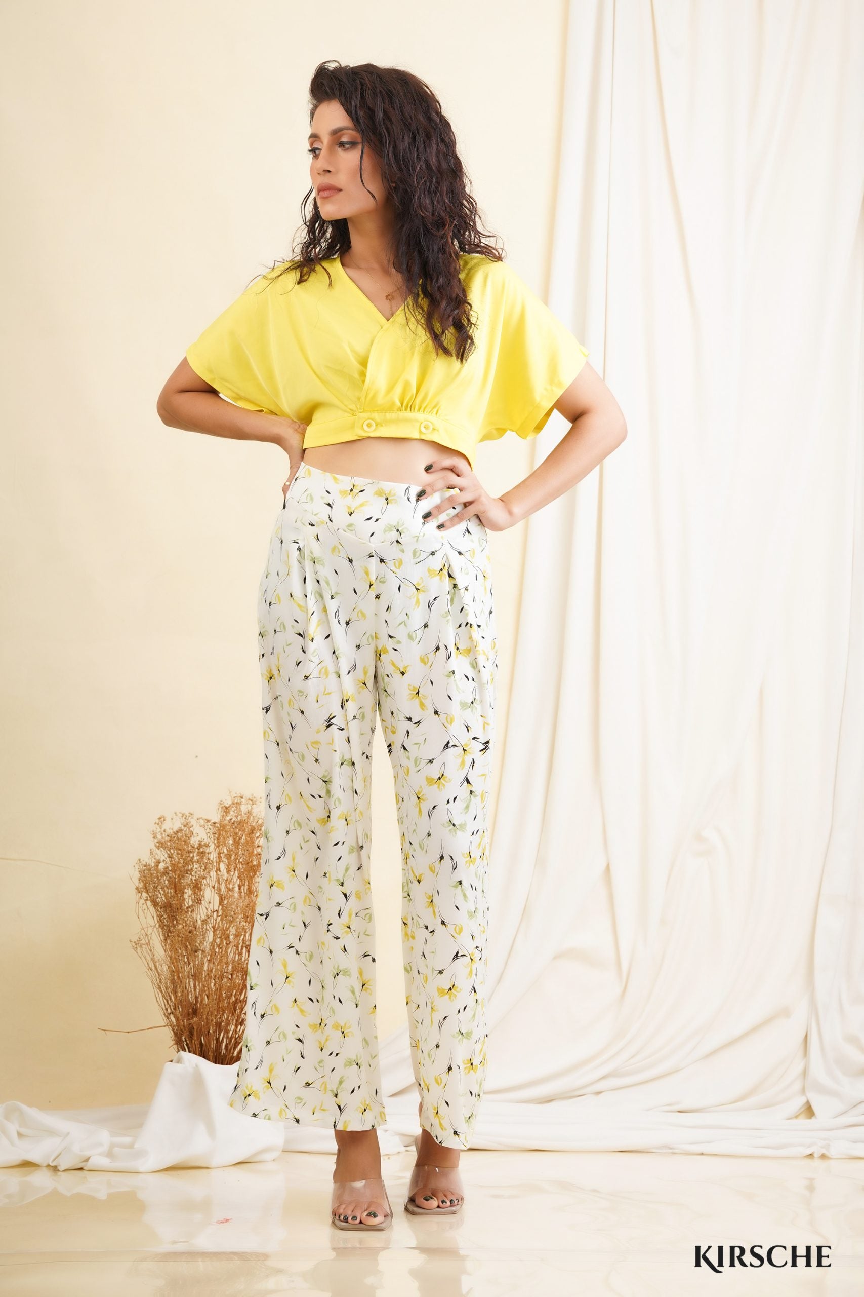 P048 | Floral Wide Leg Pant