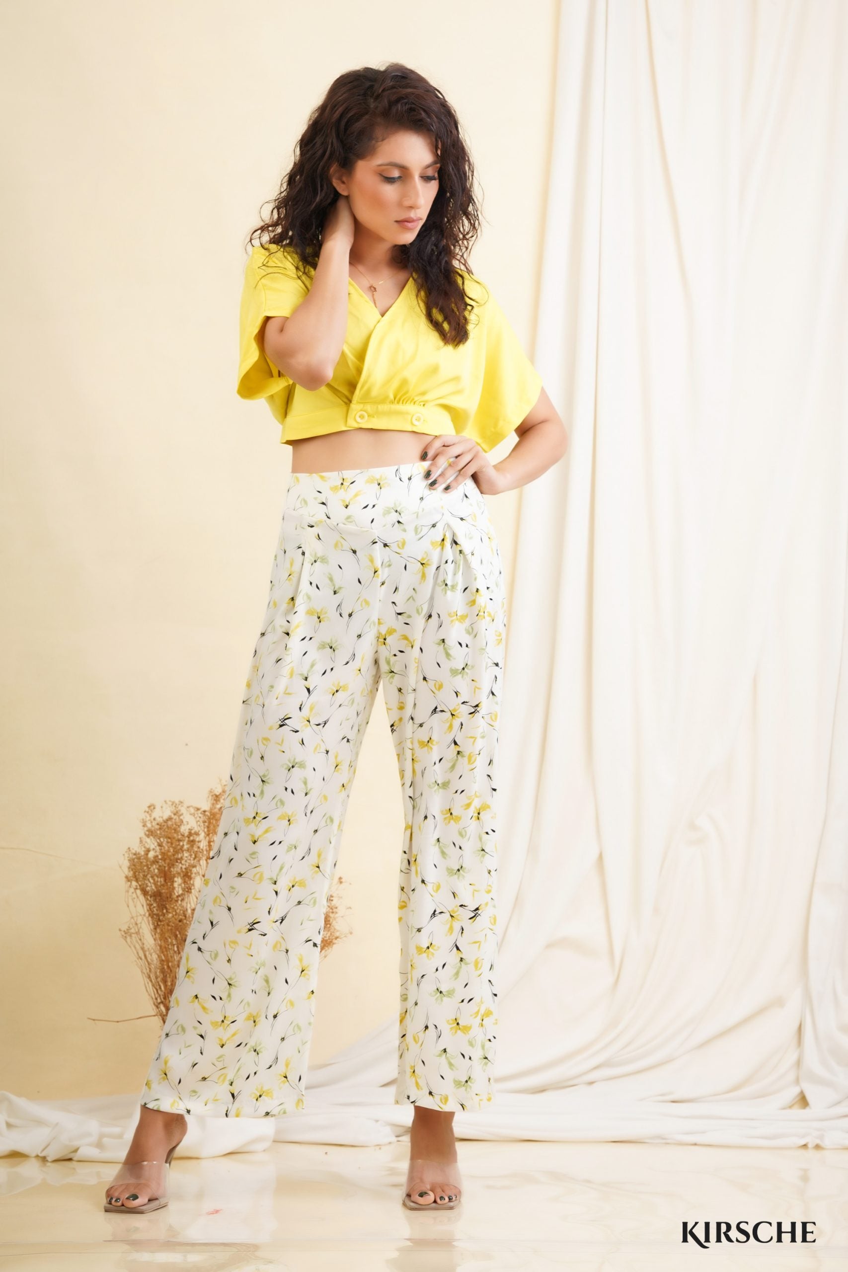 P048 | Floral Wide Leg Pant