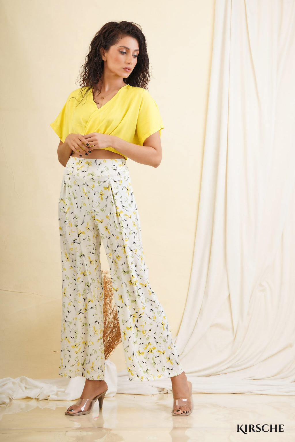 P048 | Floral Wide Leg Pant