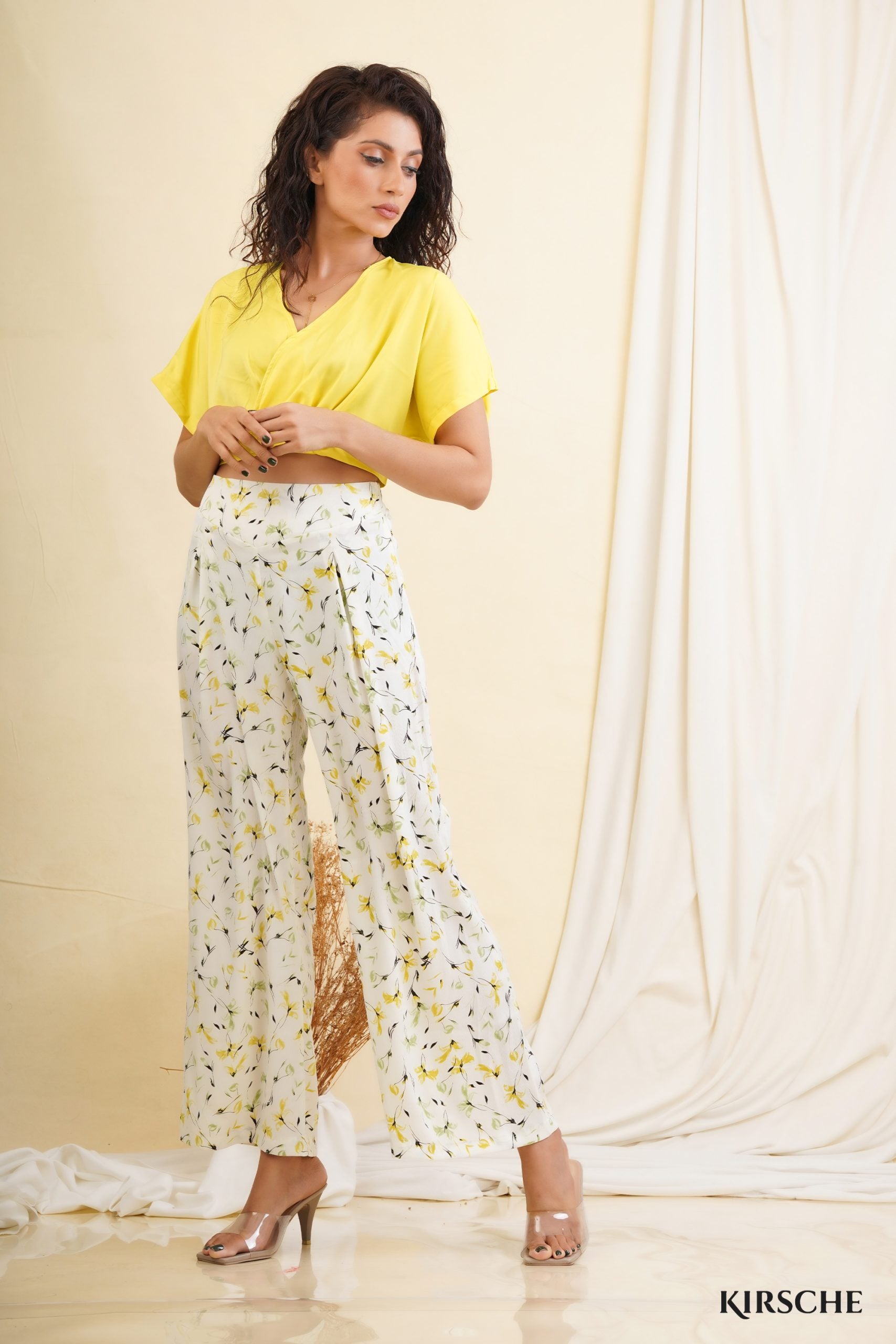 P048 | Floral Wide Leg Pant