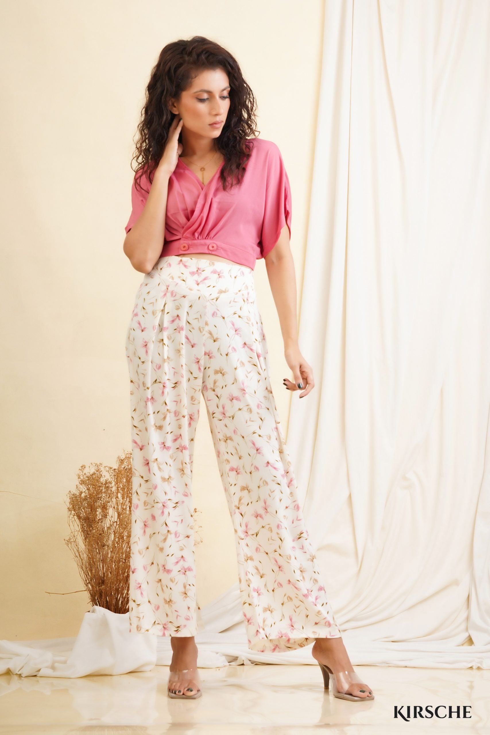 P048 | Floral Wide Leg Pant