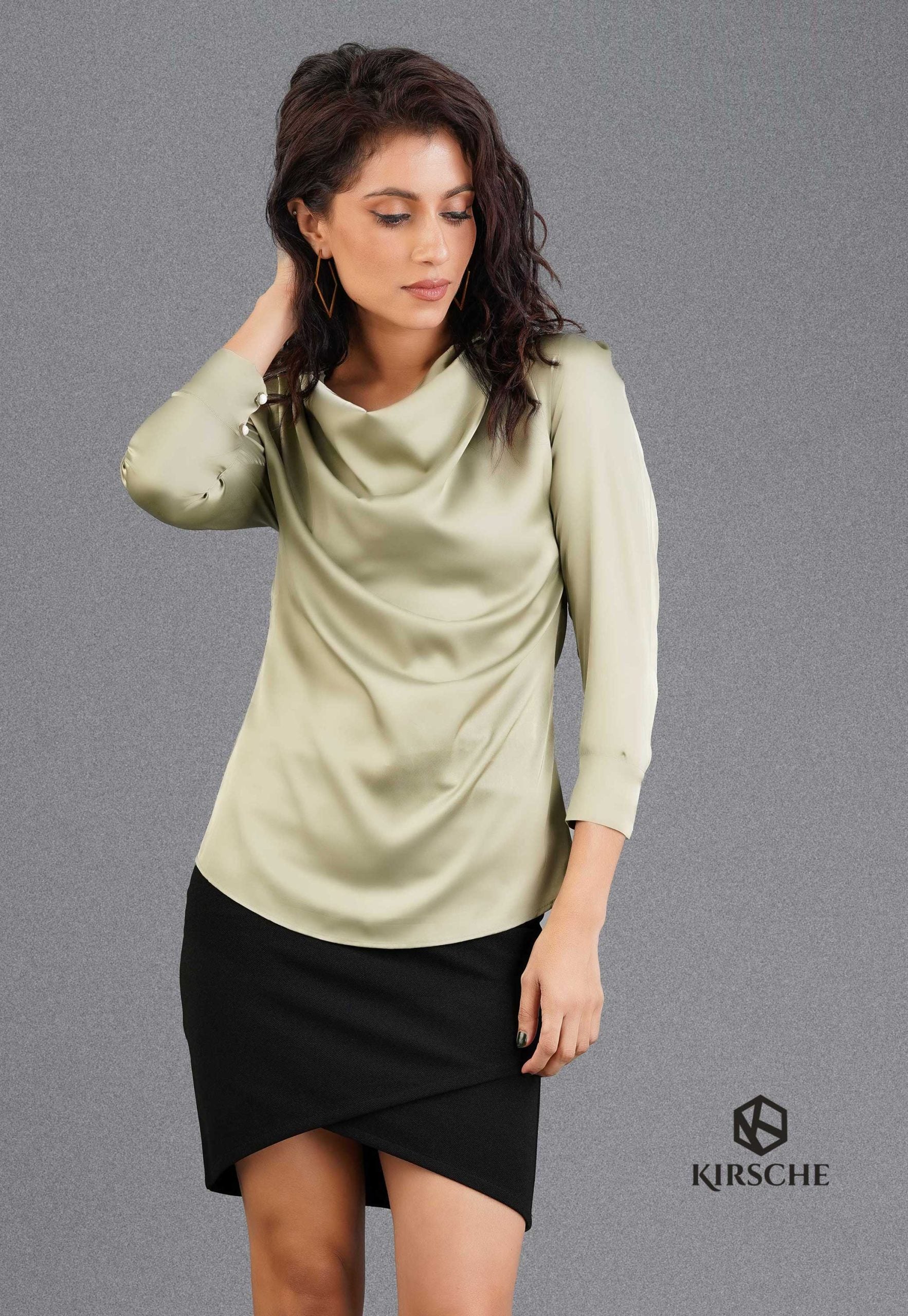 T019 | Cowl Neck Satin Top