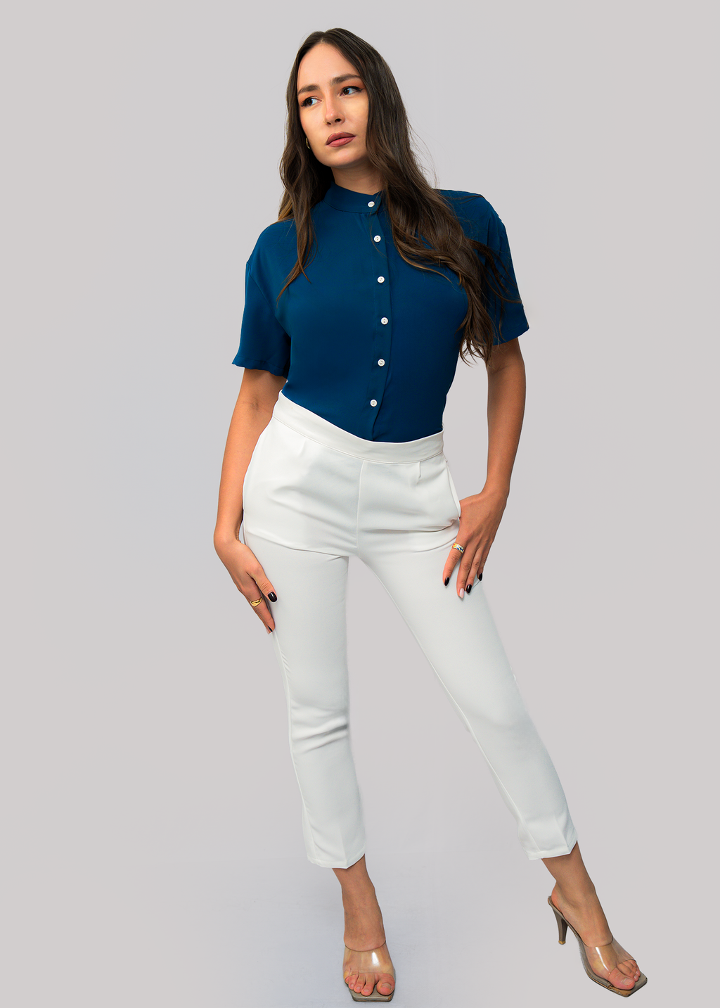 S102 | White Button Oversize Shirt