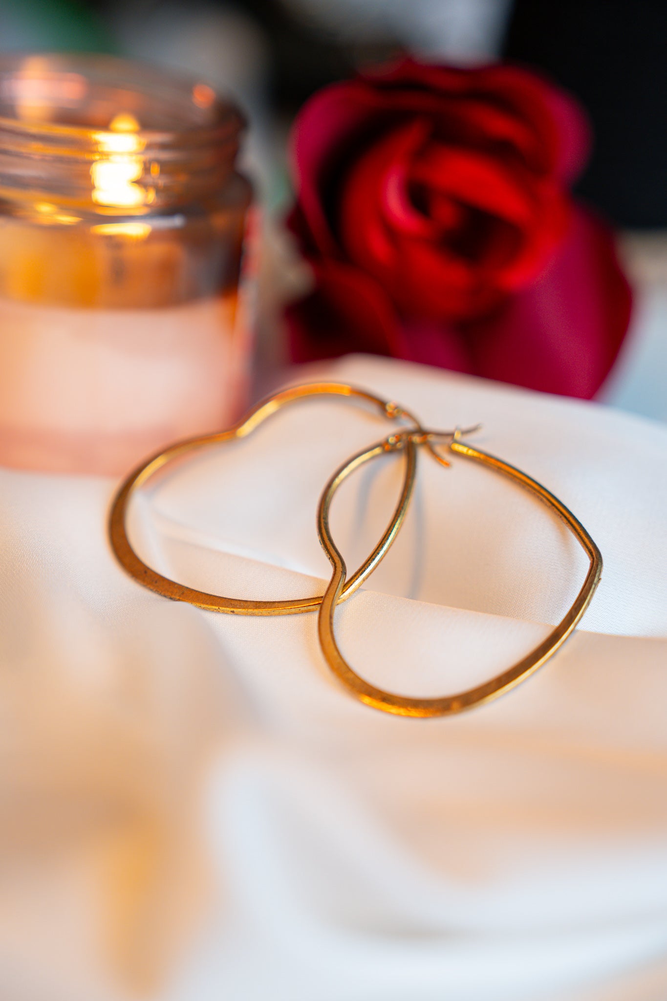 ER0048 | Heart Hoop Earrings | Gold