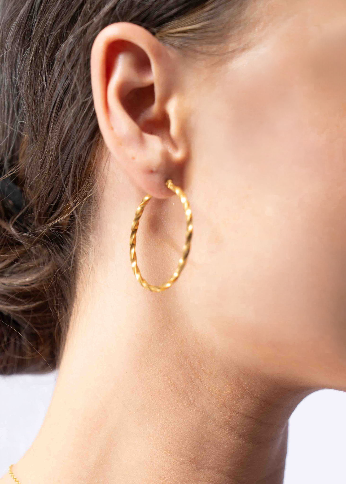 ER0049 | Gold Spiral Hoop Earrings