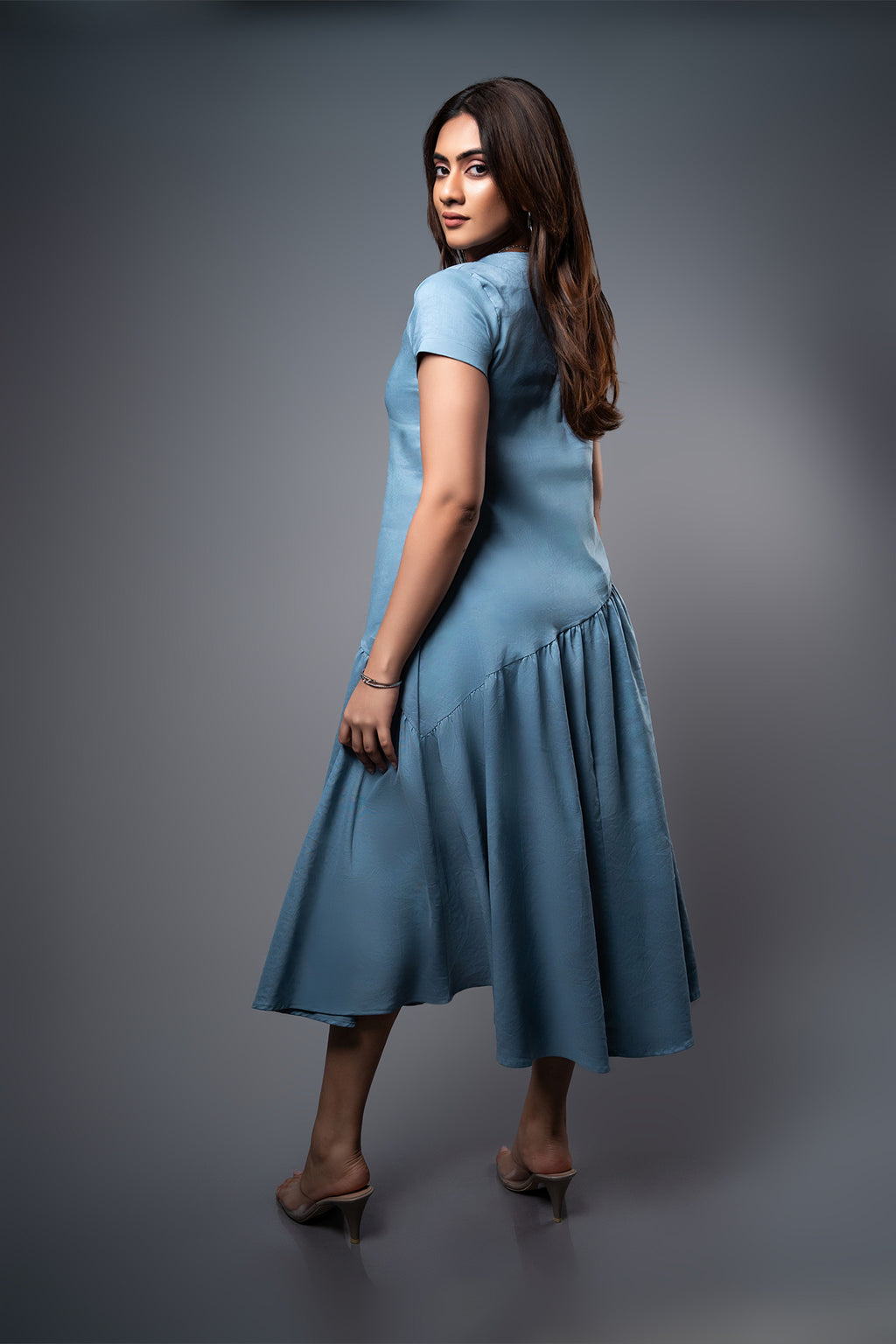 D054 | Tilted Waist Midi Dress