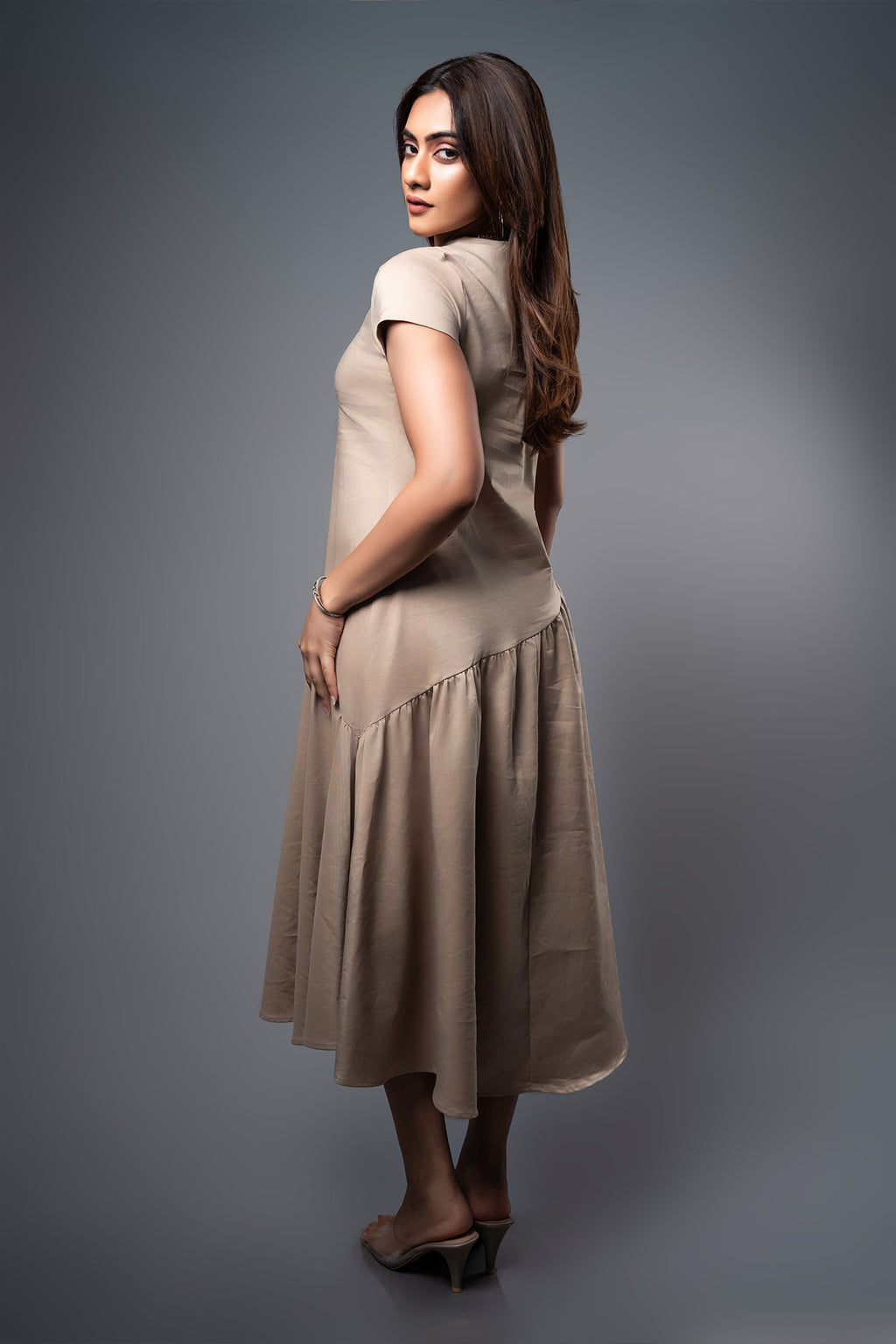 D054 | Tilted Waist Midi Dress