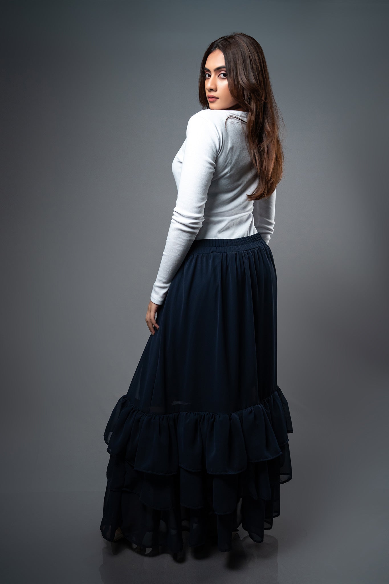 SK075 | Tripple Ruffle Skirt