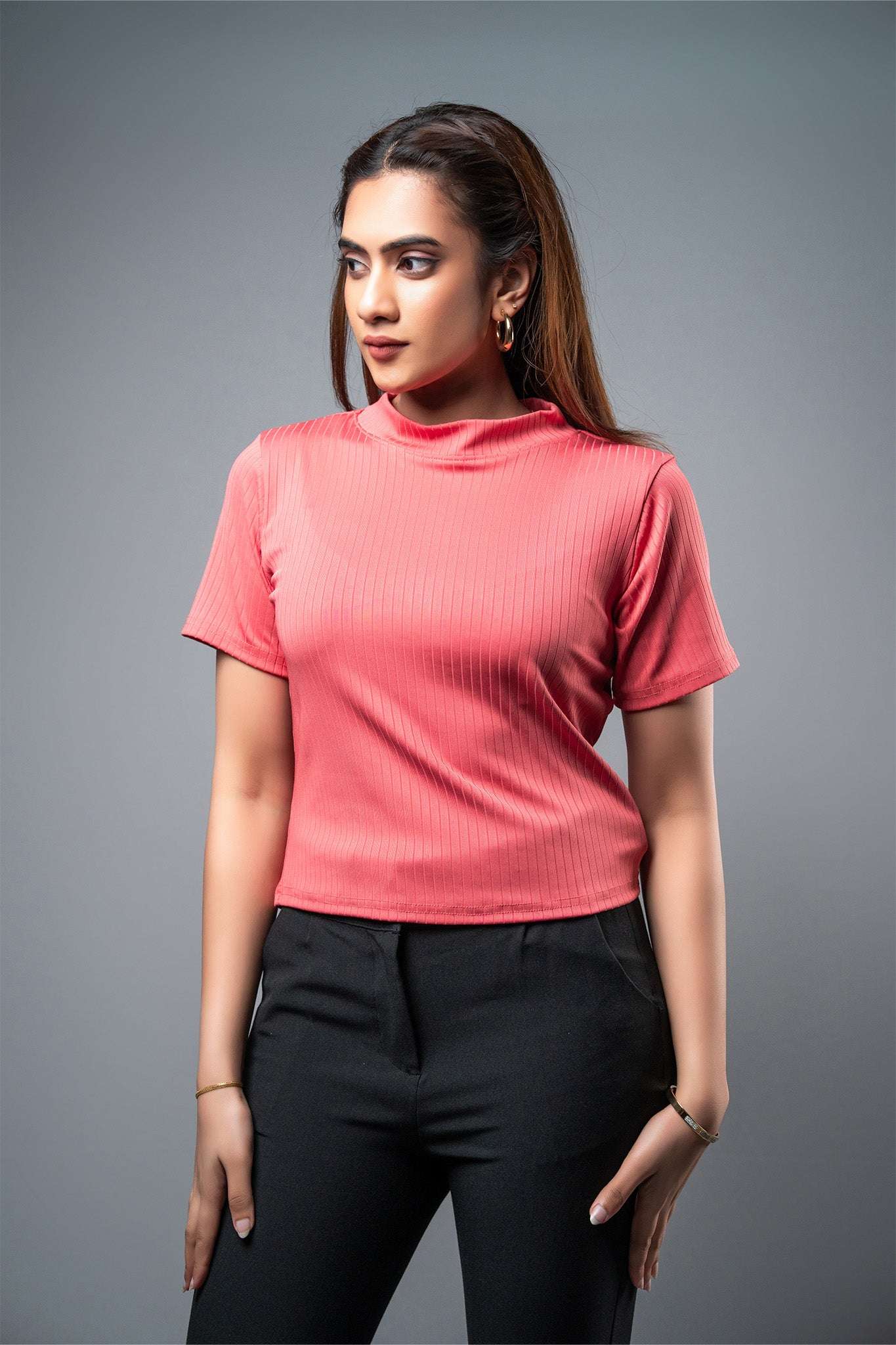 T121 | High Neck Crop T-Shirt