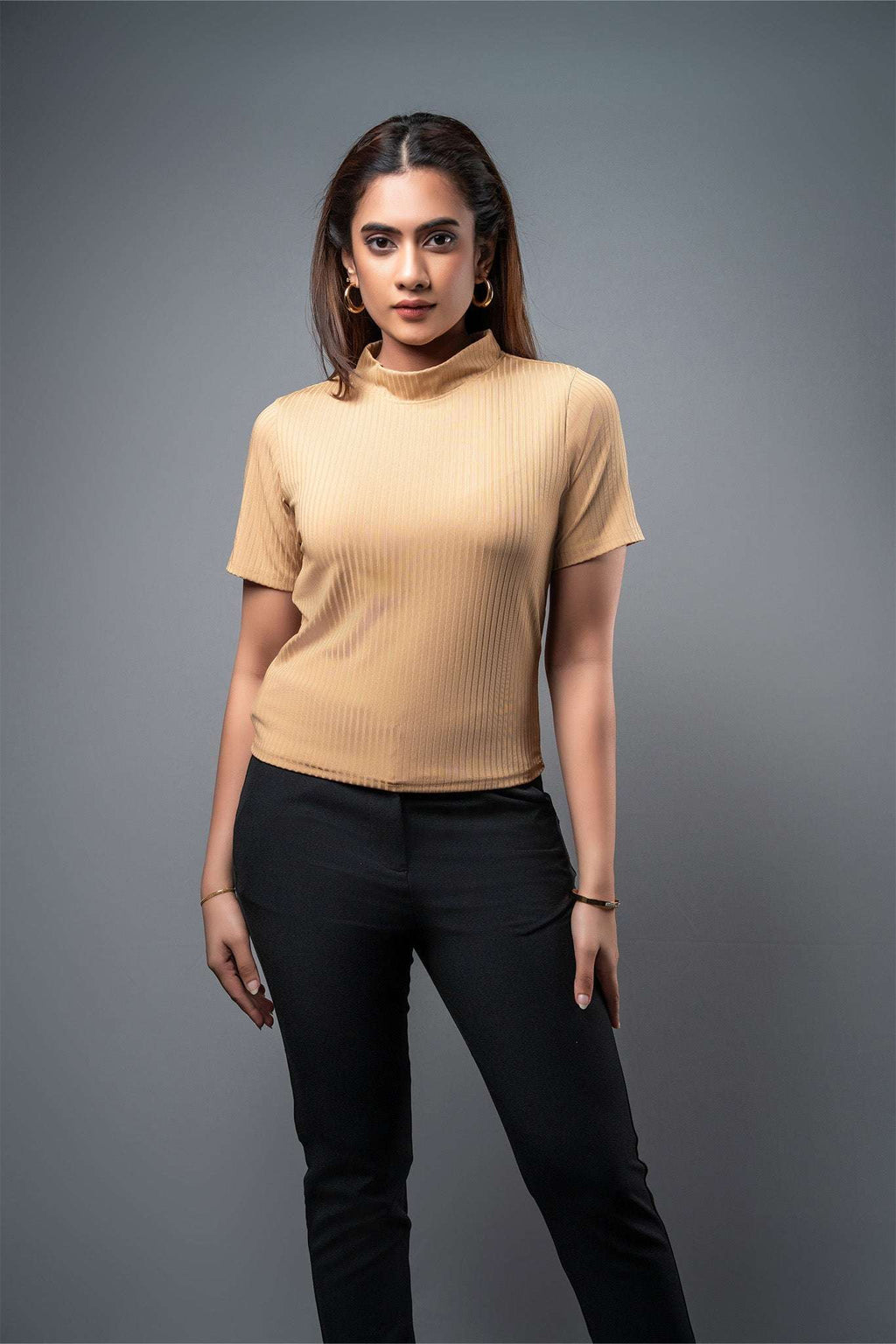 T121 | High Neck Crop T-Shirt