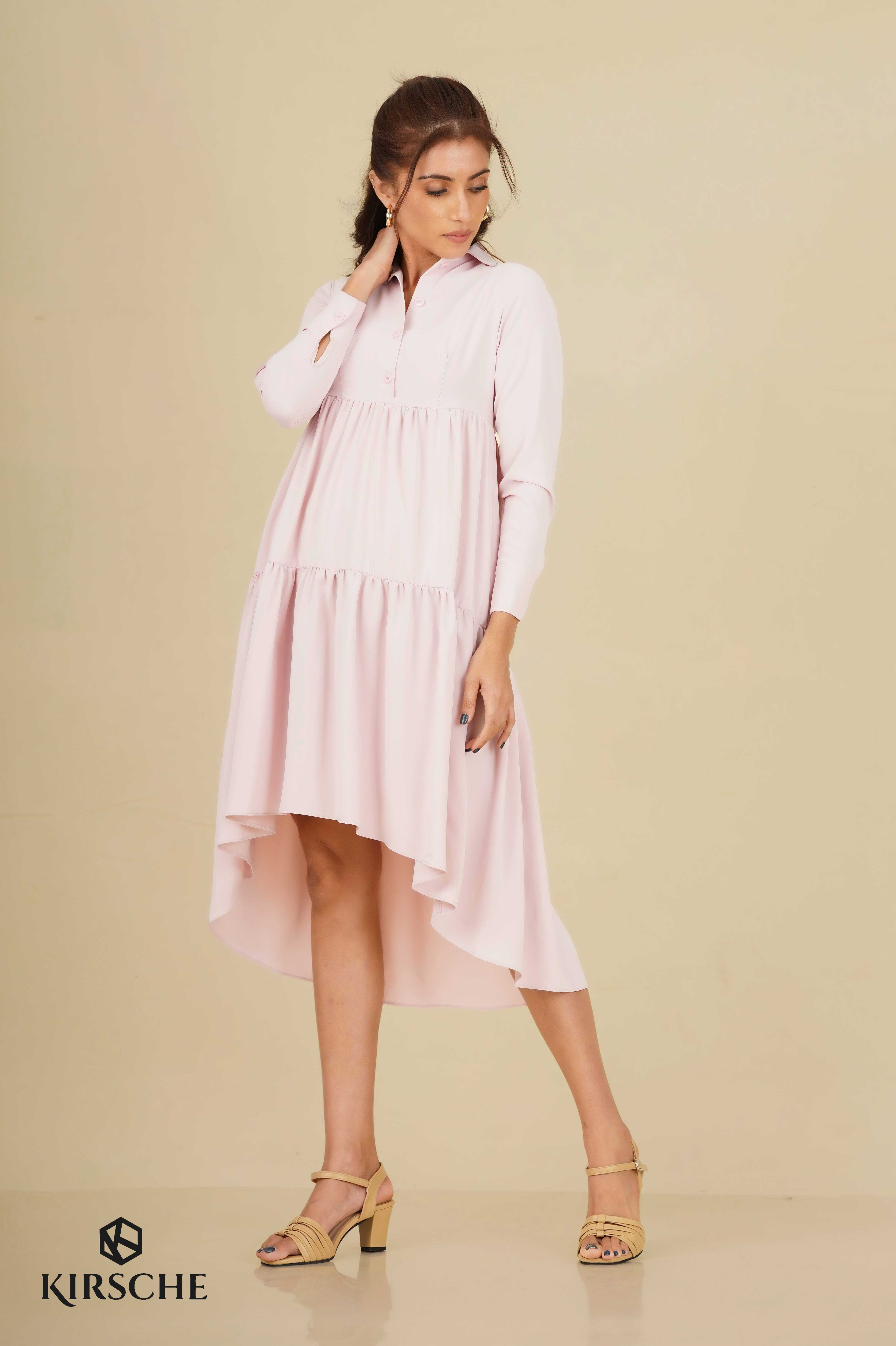 D115 | Back Tail Tiered Midi Dress