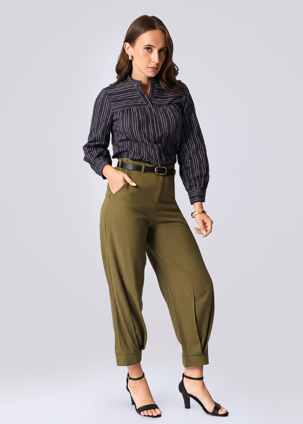 P021 | Bottom Pleated Linen Pant
