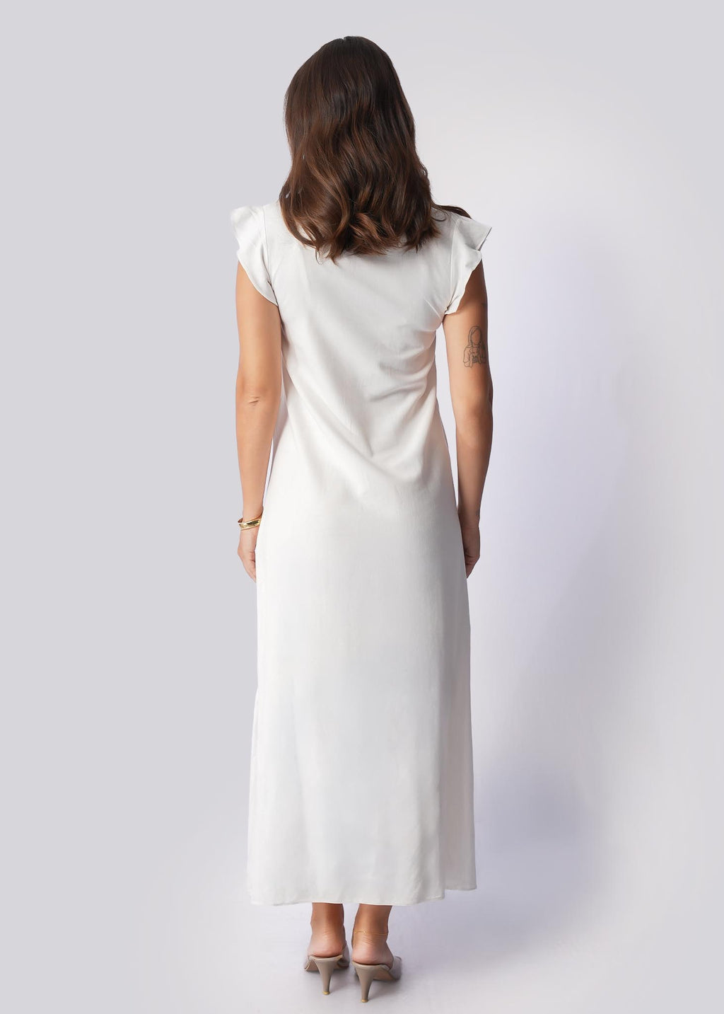 D088 | Frill Cap Sleeve Detailed Maxi