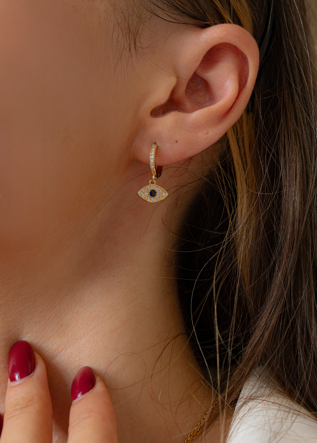ER0023 | Evil Eye Aesthetic Earrings - Gold