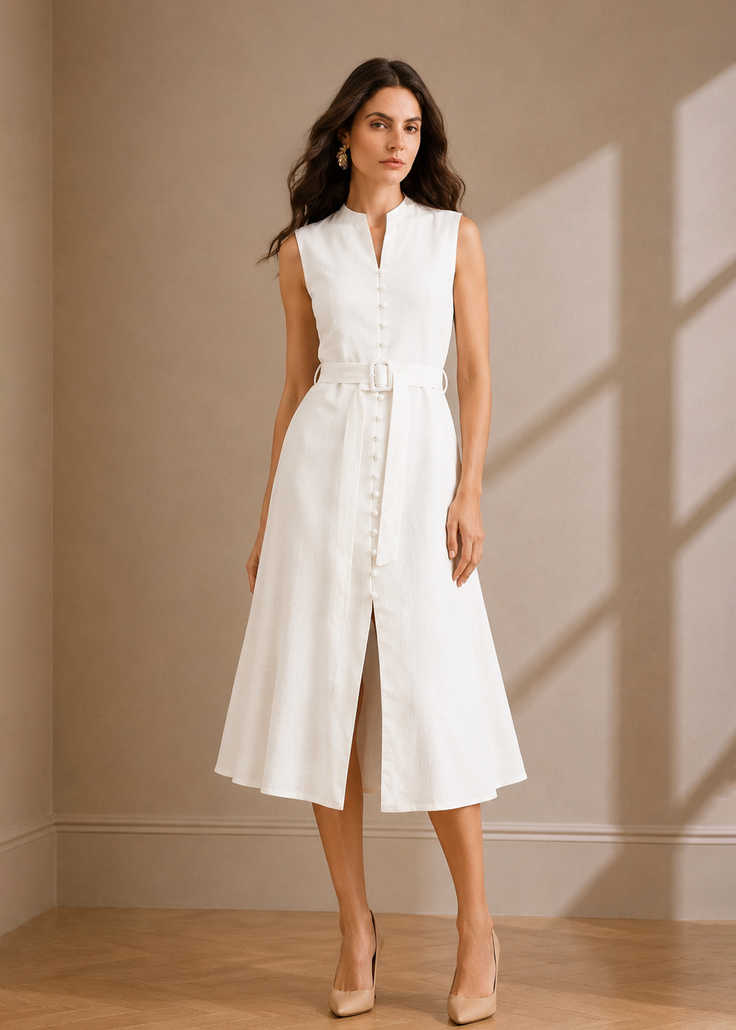 D038 | Belt Detailed Maxi Dress