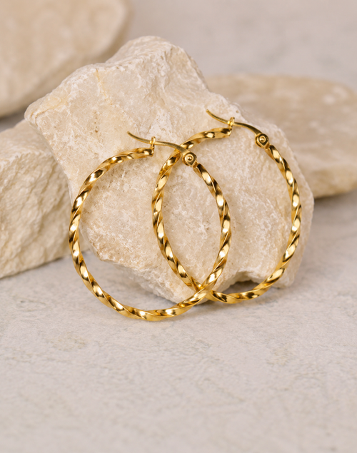 ER0049 | Gold Spiral Hoop Earrings