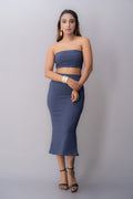 SK240 | Bubble Slit Skirt