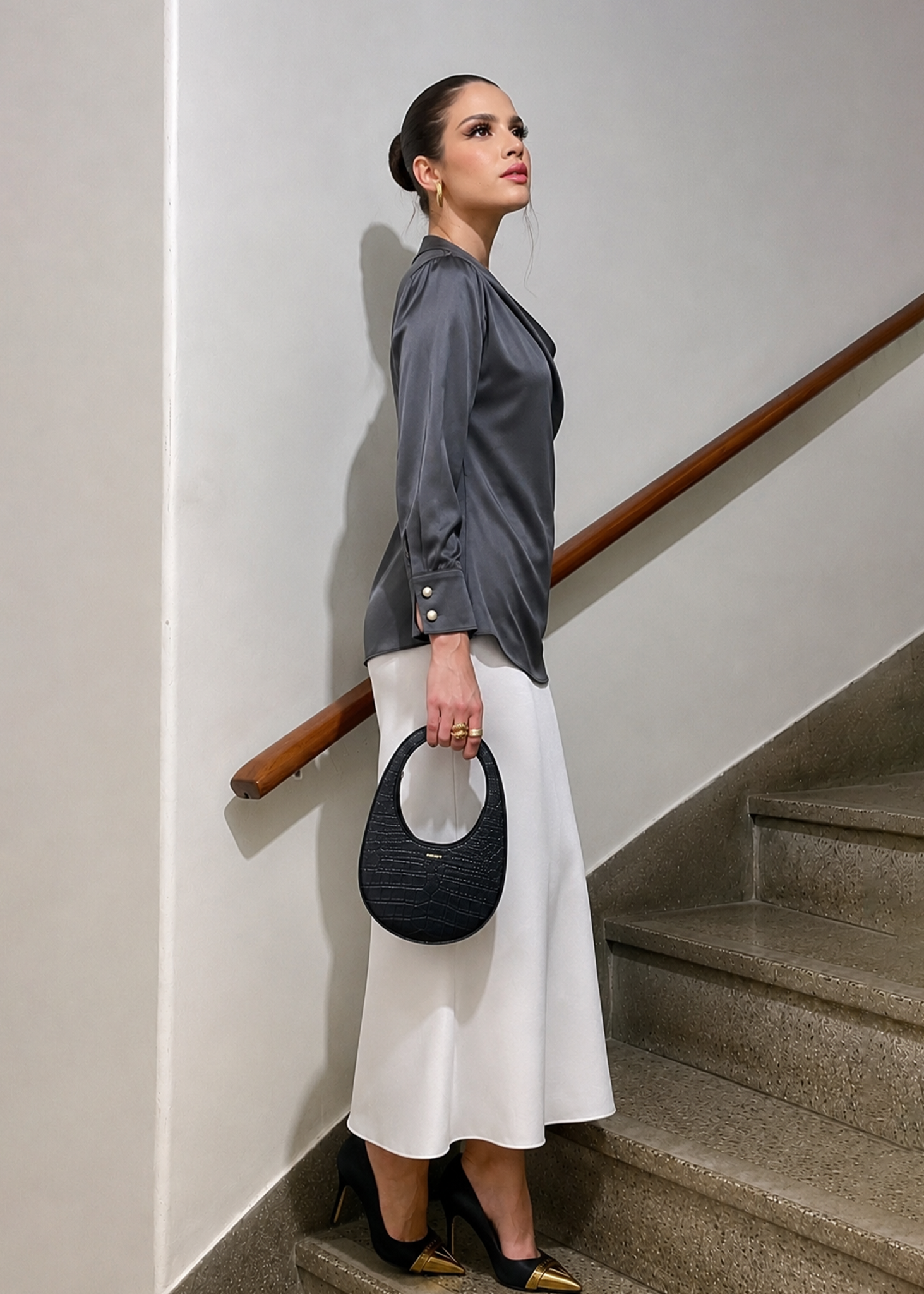 T019 | Cowl Neck Satin Top