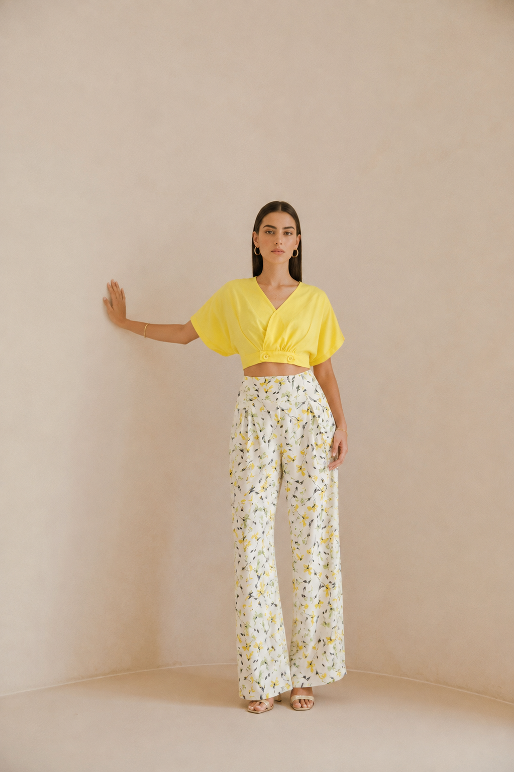 P048 | Floral Wide Leg Pant
