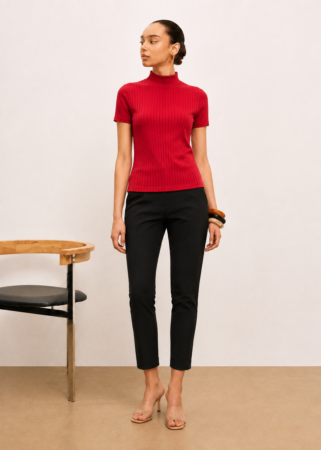 T121 | High Neck Crop T-Shirt