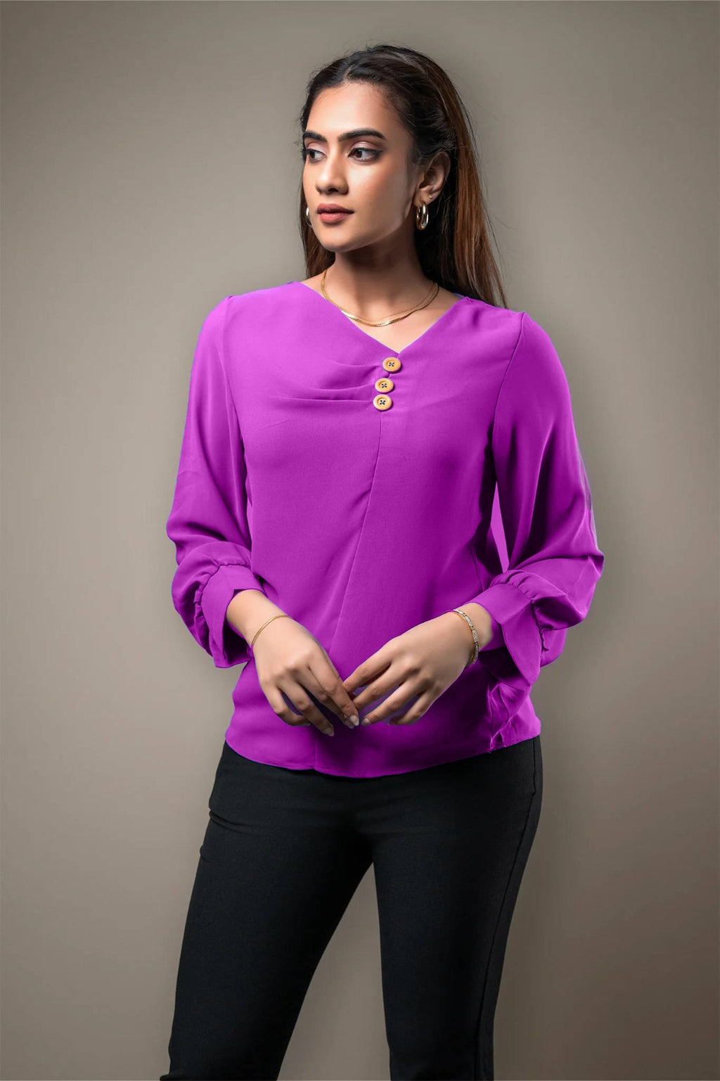 T059 | Button Pleated Top